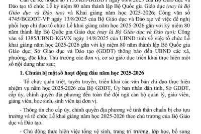 THÔNG BÁO THỜI GIAN NĂM HỌC MỚI 2025 – 2026 